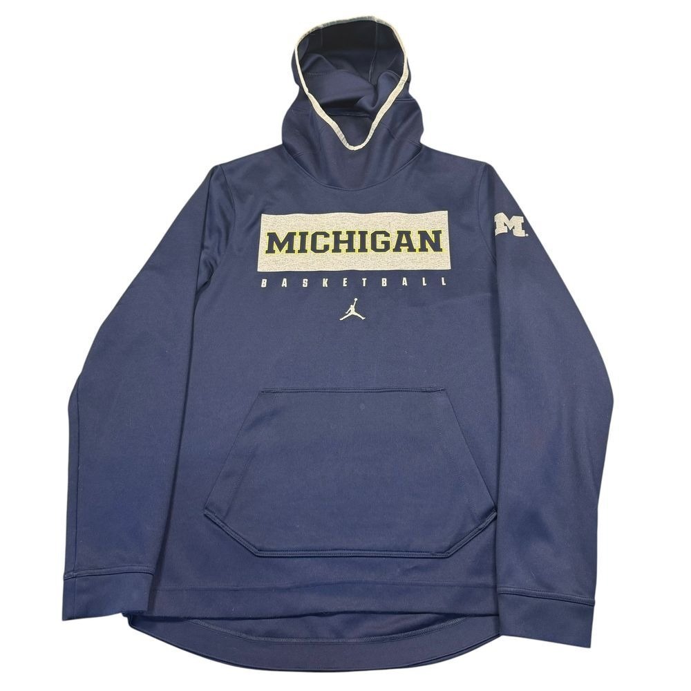 Michigan‎ Jordan Hoodie Men's Medium Wolverines Football Navy Tech Sweatshirt